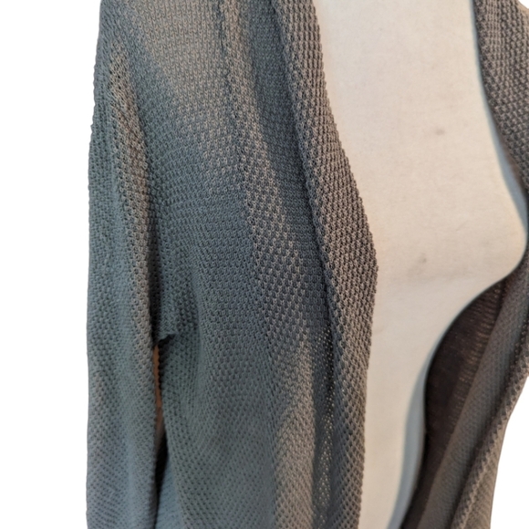 Pure Jill linen blend lightweight open front long cardigan greize neutral sz M - Picture 7 of 8